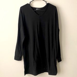 Lerucci Black Long Sleeve Tunic Pockets Large NWOT
